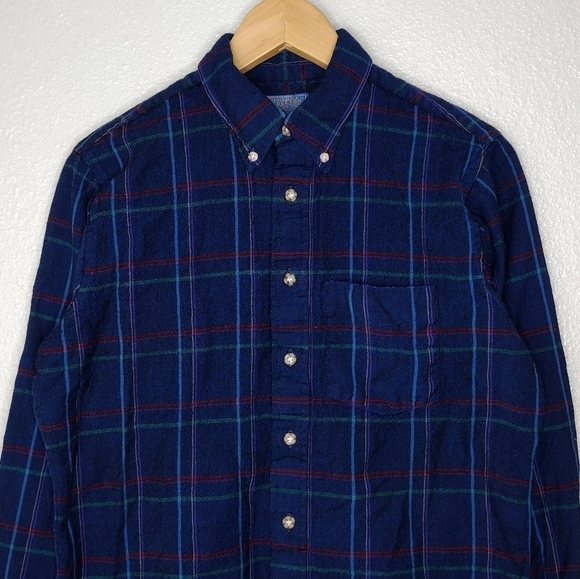Pendleton 100% Virgin Wool Flannel Plaid Button Down Shirt Size Large - Picture 3 of 12